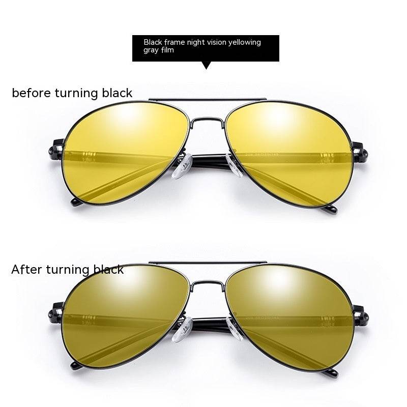 209 Polarized Sunglasses Color Changing Day And Night Dual-purpose Sunglasses Aviator Sunglasses Glasses For Driving - Mubimart