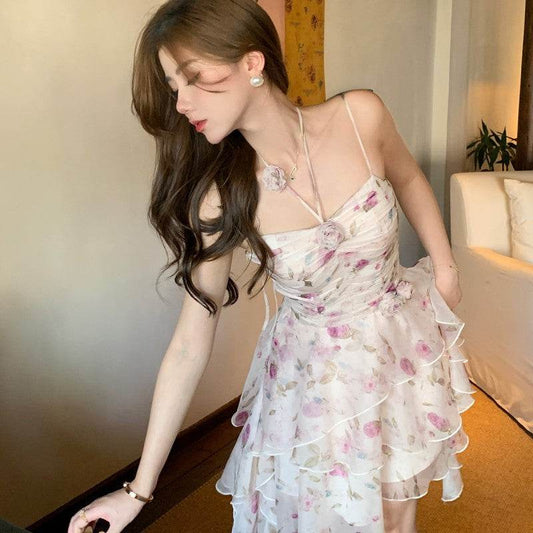 Advanced Pure Desire Floral Slip Dress - Mubimart