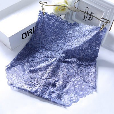 Hollow Lace Sexy High Waist Panties - Mubimart -  