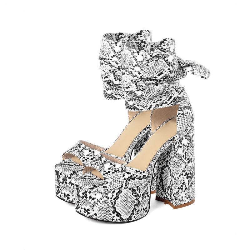 Women's Summer High-heel Platform Strappy Sandals - Mubimart
