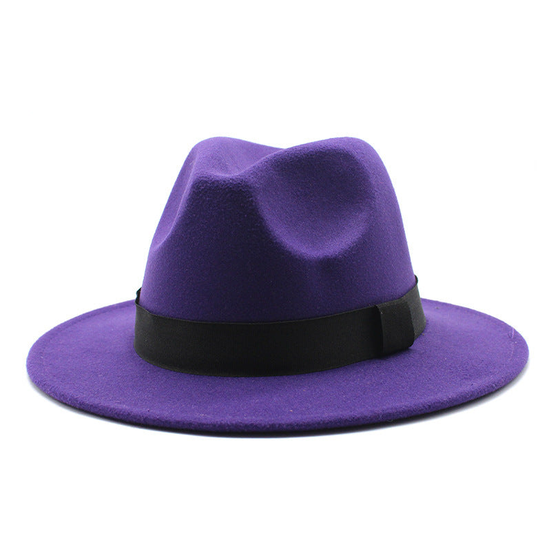 Nieuwe Panama Flat Brim Fedora Hoed Wollen Hoed Heren En Dames Hoeden