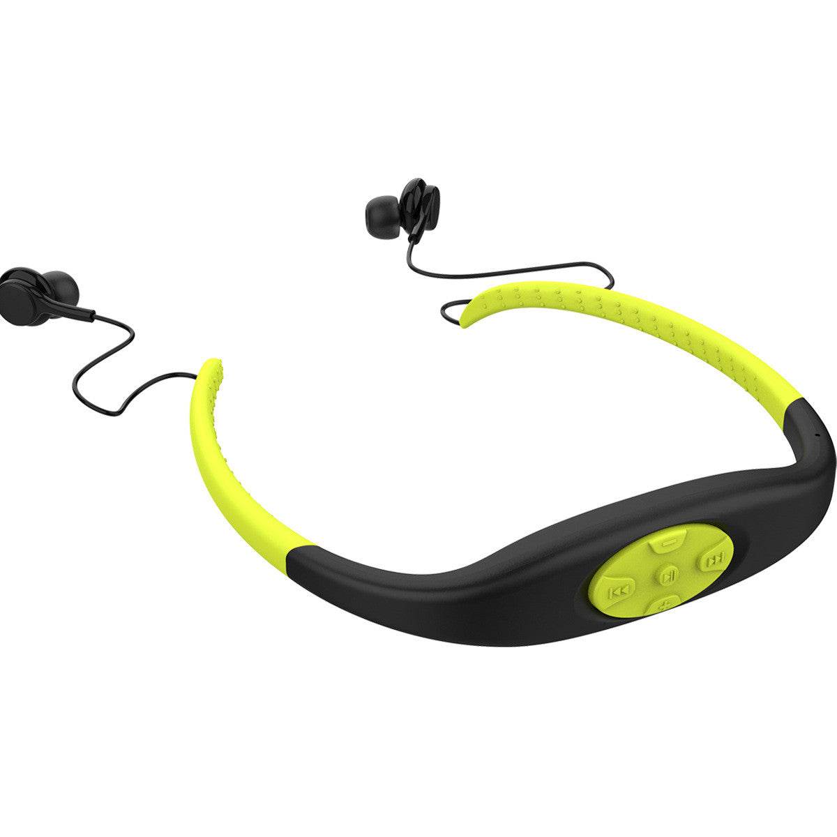 2in1 Bluetooth Wireless Earphone &MP3 Music Player 8G Headphone IPX8 Waterproof Swim Sport Neckband Stereo Headset with Mic - Mubimart
