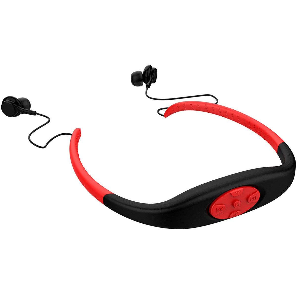 2in1 Bluetooth Wireless Earphone &MP3 Music Player 8G Headphone IPX8 Waterproof Swim Sport Neckband Stereo Headset with Mic - Mubimart