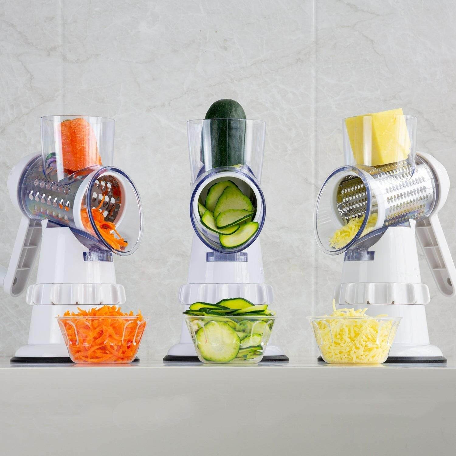 3 In 1 Vegetable Slicer Manual Kitchen Accessories Grater For Vegetable Cutter Round Chopper Mandolin Shredder Potato Home Kitchen Supplies Kitchen Gadgets - Mubimart