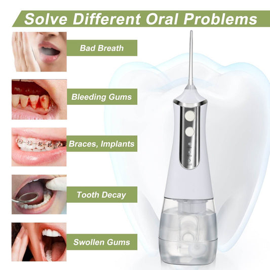 3 Modes Oral Irrigator USB Rechargeable Water Floss Portable Dental Water Flosser Jet 350ml Irrigator Dental Teeth Cleaner 5 Jet - Mubimart