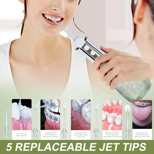 3 Modes Oral Irrigator USB Rechargeable Water Floss Portable Dental Water Flosser Jet 350ml Irrigator Dental Teeth Cleaner 5 Jet - Mubimart