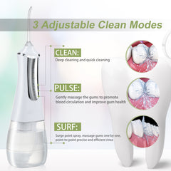 3 Modes Oral Irrigator USB Rechargeable Water Floss Portable Dental Water Flosser Jet 350ml Irrigator Dental Teeth Cleaner 5 Jet - Mubimart -  