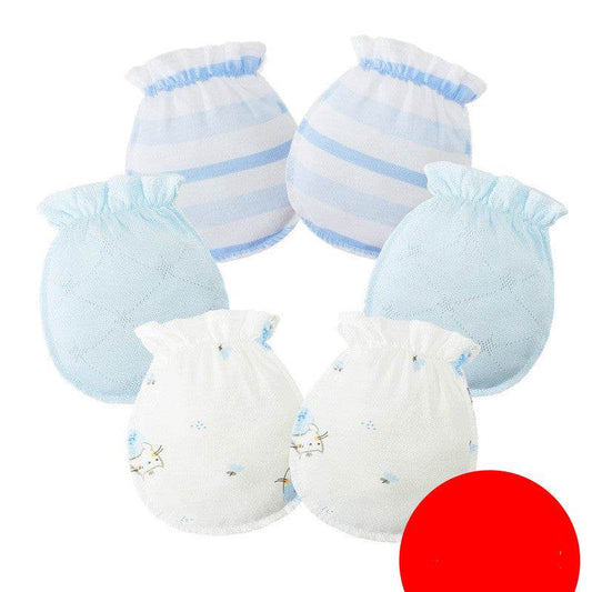 3 Pairs Baby Gloves 0-6 Months Early Baby Anti-grasping Gloves - Mubimart