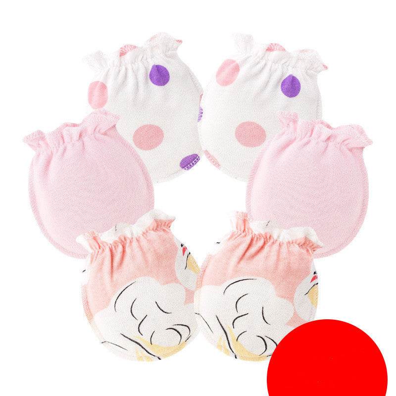 3 Pairs Baby Gloves 0-6 Months Early Baby Anti-grasping Gloves - Mubimart