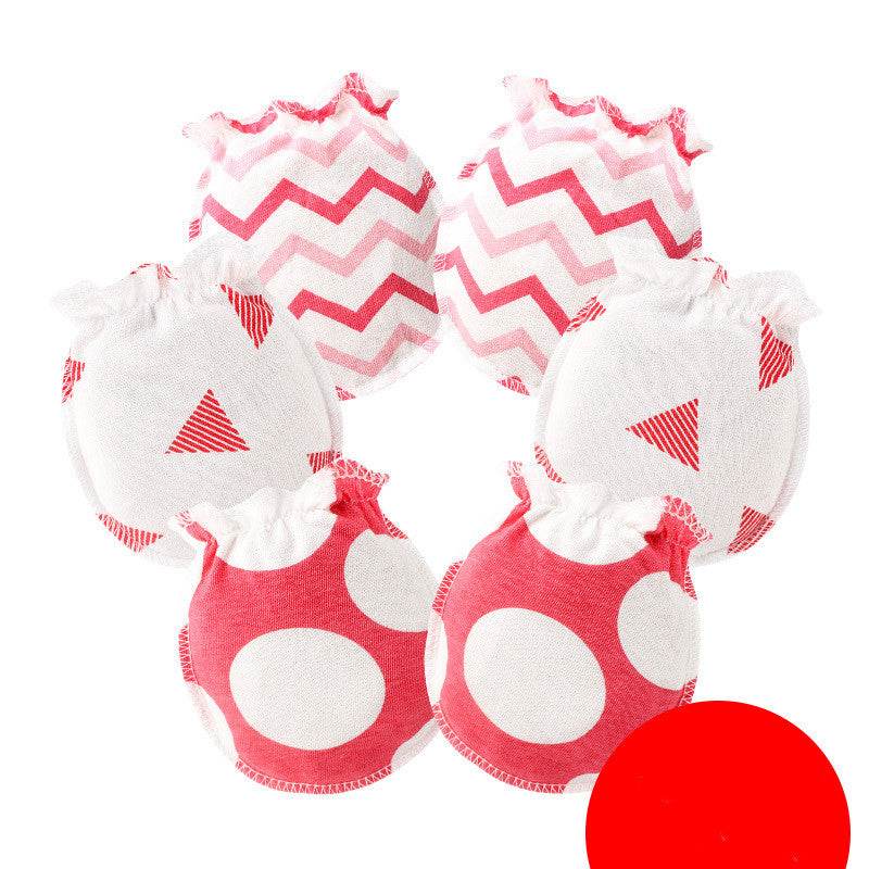 3 Pairs Baby Gloves 0-6 Months Early Baby Anti-grasping Gloves - Mubimart