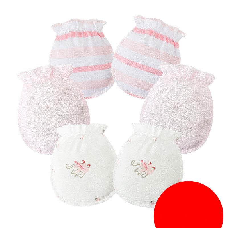 3 Pairs Baby Gloves 0-6 Months Early Baby Anti-grasping Gloves - Mubimart