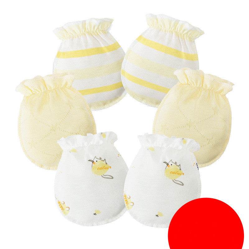 3 Pairs Baby Gloves 0-6 Months Early Baby Anti-grasping Gloves - Mubimart