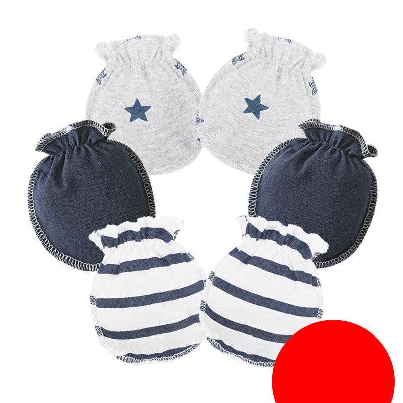 3 Pairs Baby Gloves 0-6 Months Early Baby Anti-grasping Gloves - Mubimart