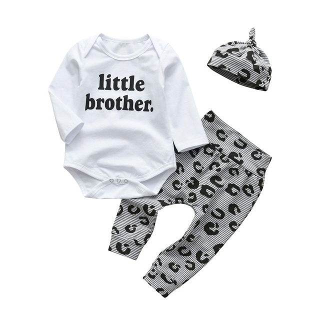 3 Pcs Newborn Baby Boy Clothes Set Cloud Boys Cotton White - Mubimart