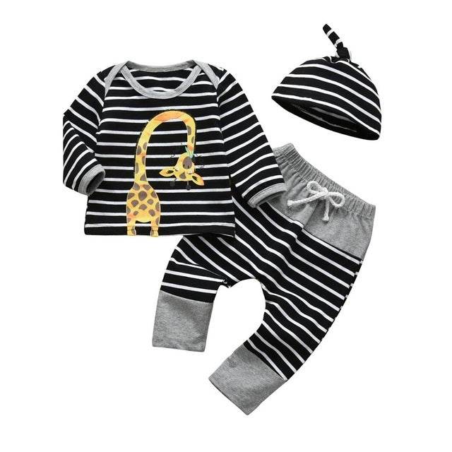 3 Pcs Newborn Baby Boy Clothes Set Cloud Boys Cotton White - Mubimart
