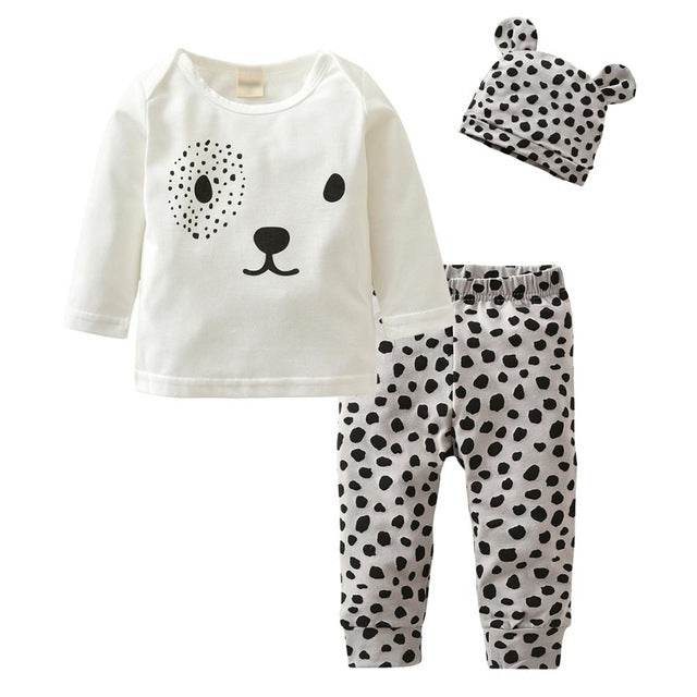 3 Pcs Newborn Baby Boy Clothes Set Cloud Boys Cotton White - Mubimart