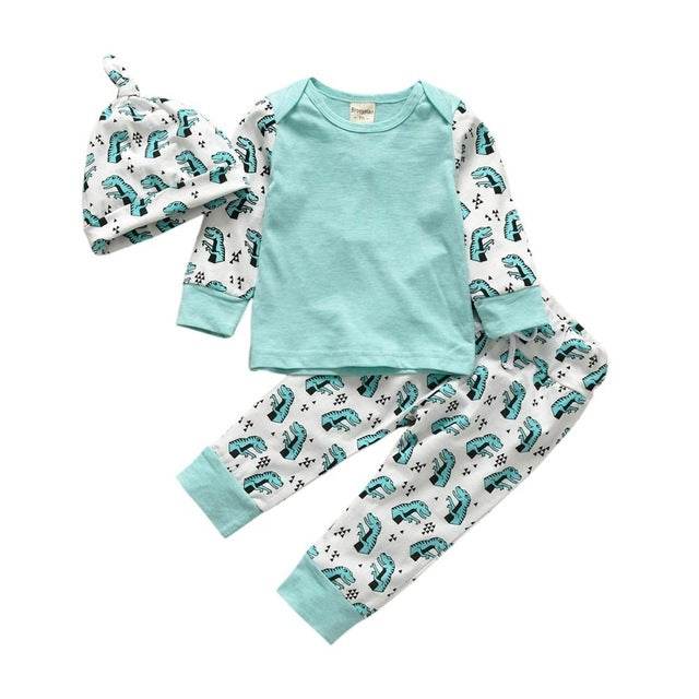 3 Pcs Newborn Baby Boy Clothes Set Cloud Boys Cotton White - Mubimart