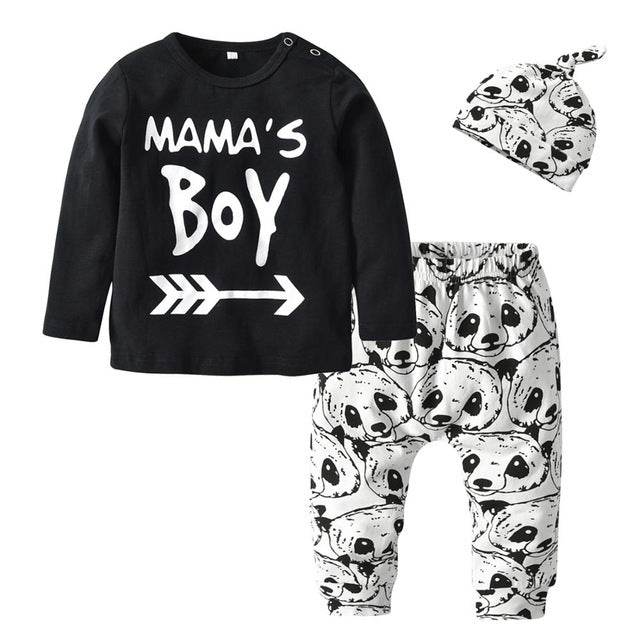3 Pcs Newborn Baby Boy Clothes Set Cloud Boys Cotton White - Mubimart
