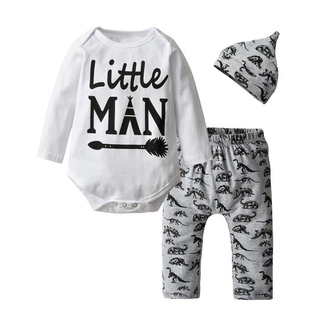 3 Pcs Newborn Baby Boy Clothes Set Cloud Boys Cotton White - Mubimart -  