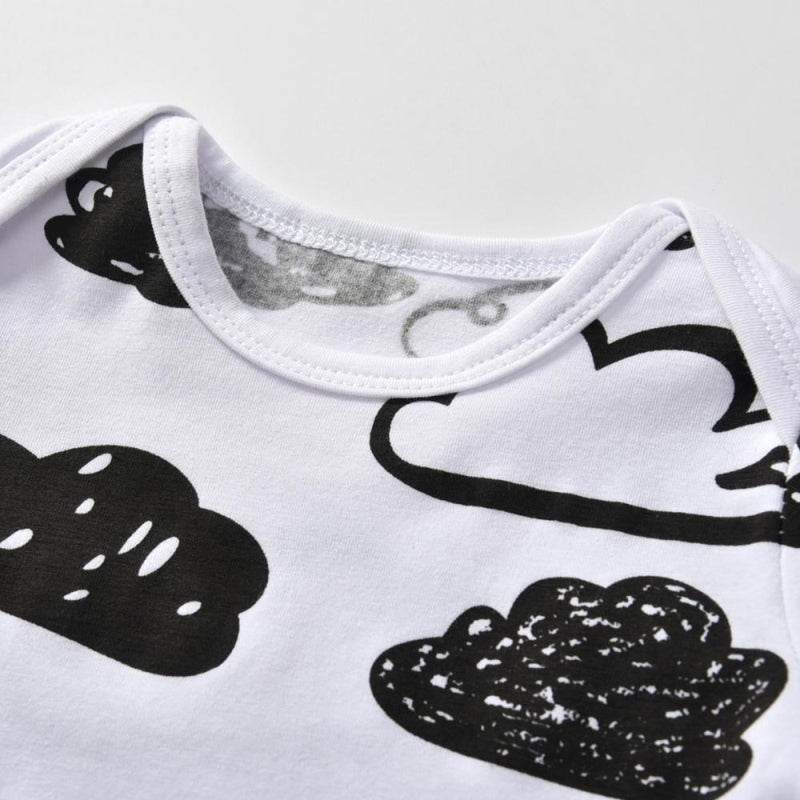 3 Pcs Newborn Baby Boy Clothes Set Cloud Boys Cotton White - Mubimart