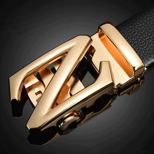 Men's leather belt top layer belt - Mubimart