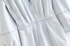 Pleated denim dress - Mubimart -  