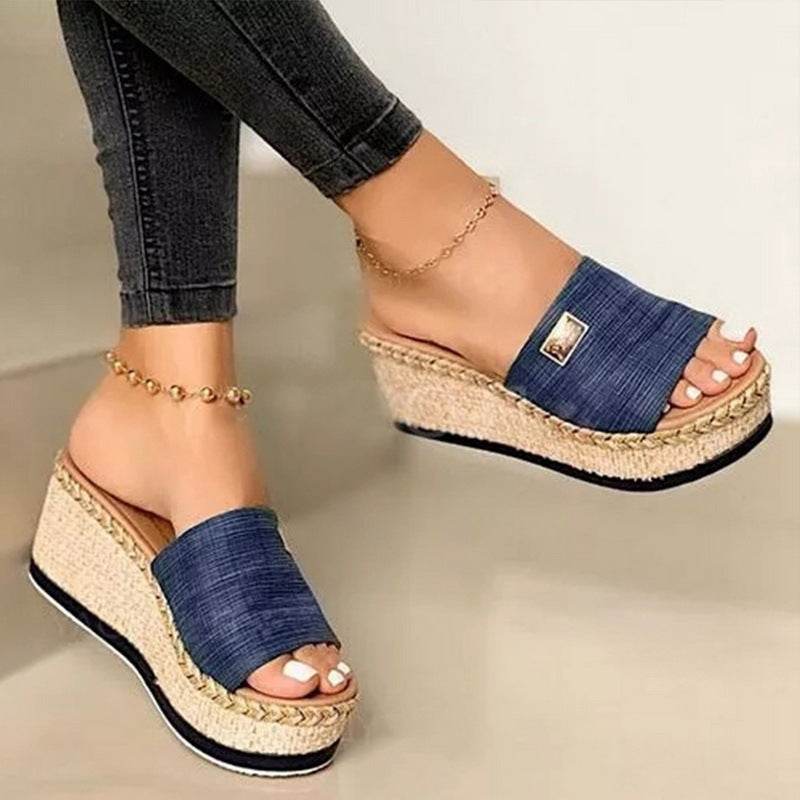 Platform sandals wedge heels fashion sandals - Mubimart