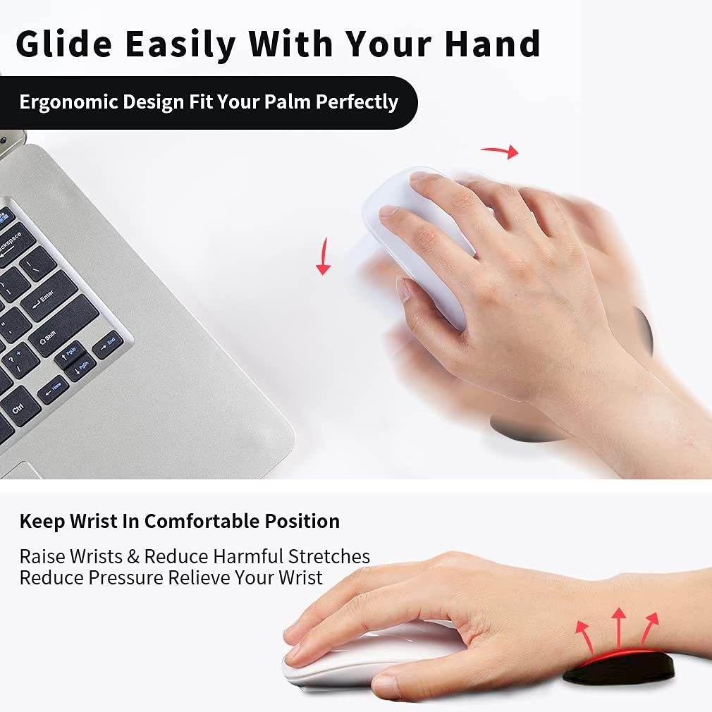 Ergonomic Mouse Wrist Rest Mouse Pads Silicon Gel Non-Slip Streamline Wrist Rest Support Mat Computer Mouse Pad For Office Gaming PC Accessories - Mubimart