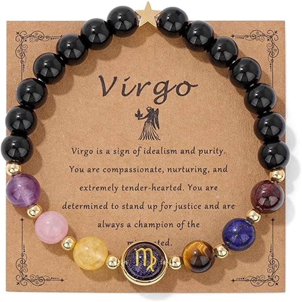 12 Constellation Beaded Bracelet Men And Women Natural Stone - Mubimart