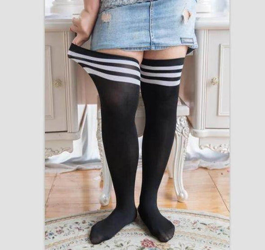 Thigh Socks Plus Size Over-the-knee Women's Fat High-leg Stockings - Mubimart