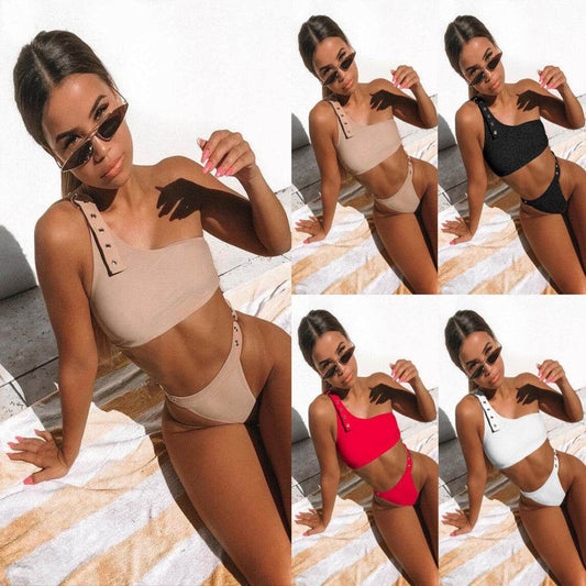 One-shoulder bikini - Mubimart