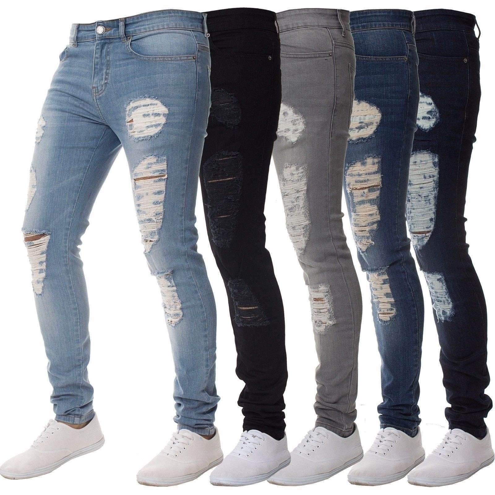 Pants Jeans For Mens Trousers Spring Plussize Blue grey - Mubimart