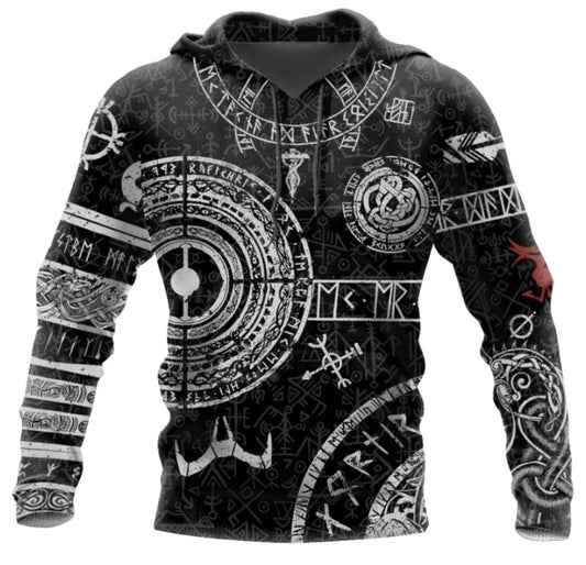 Viking Odin Tattoo D Printed Men hoodies - Mubimart