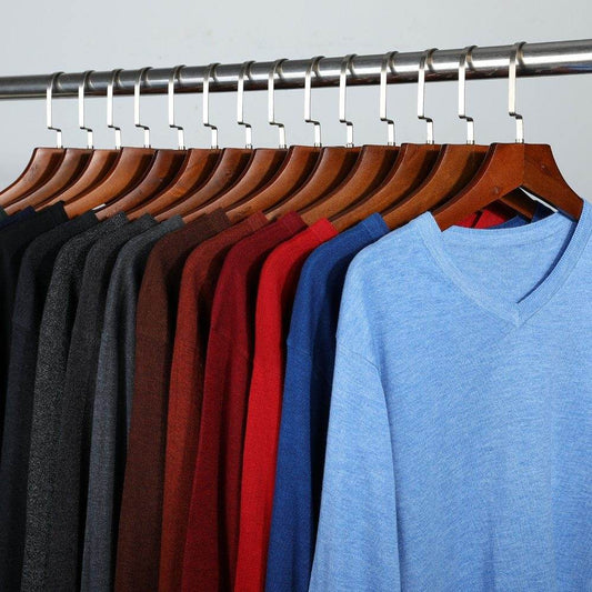 Cashmere sweater knit sweater men's casual sweater - Mubimart