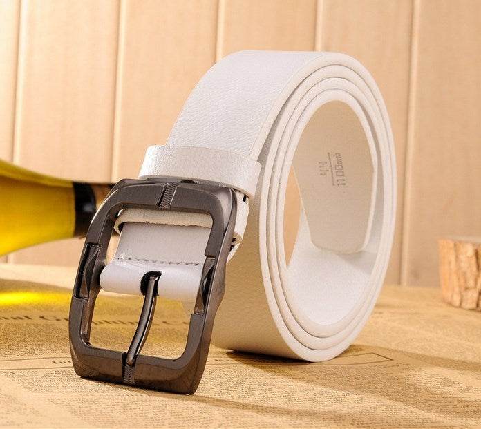 New Brand High Quality Men's Belts Luxury Brand Leather Belt Pin Buckle Black Business Pants Belt Belt Men's Belt - Mubimart