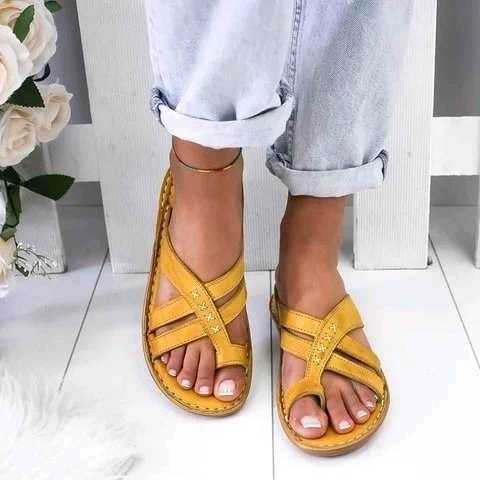 Sandals women flat bottom toe sandals and slippers - Mubimart