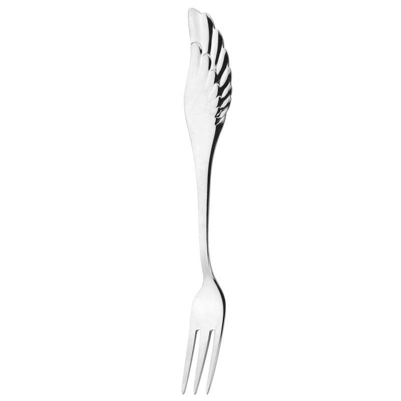 304 Stainless Steel Coffee Spoon Creative Net Red Wings Spoon Ice Cream Spoon Dessert Spoon Fork Spoon Spoon Gift Tableware - Mubimart