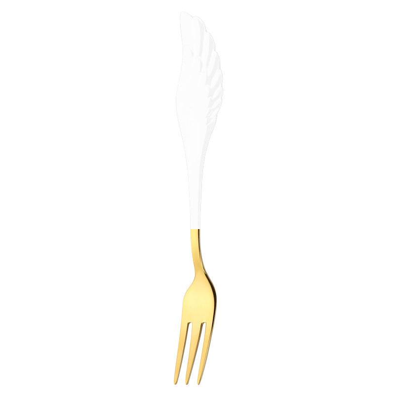 304 Stainless Steel Coffee Spoon Creative Net Red Wings Spoon Ice Cream Spoon Dessert Spoon Fork Spoon Spoon Gift Tableware - Mubimart