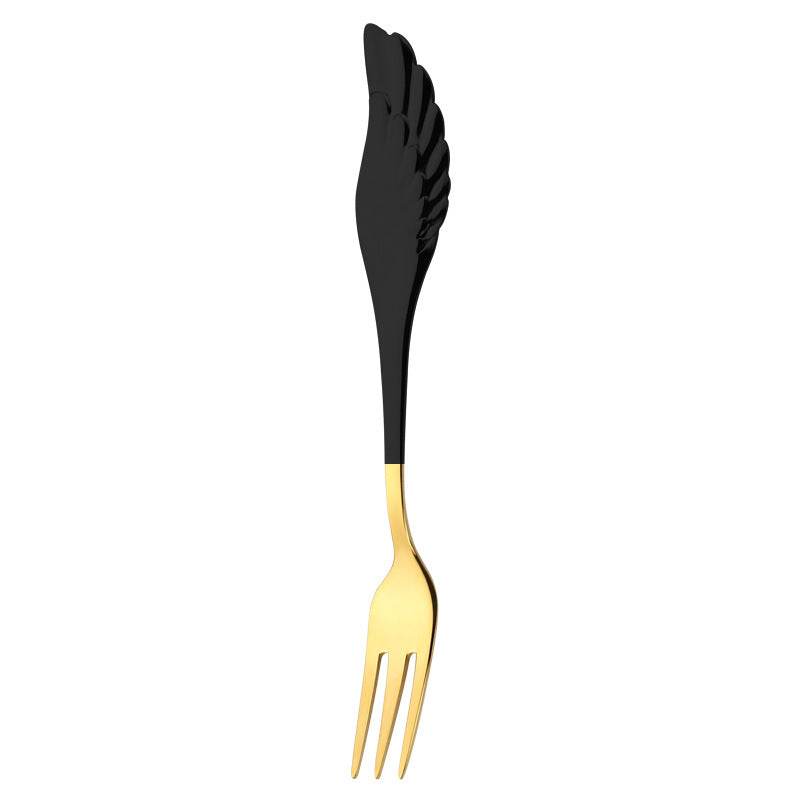 304 Stainless Steel Coffee Spoon Creative Net Red Wings Spoon Ice Cream Spoon Dessert Spoon Fork Spoon Spoon Gift Tableware - Mubimart