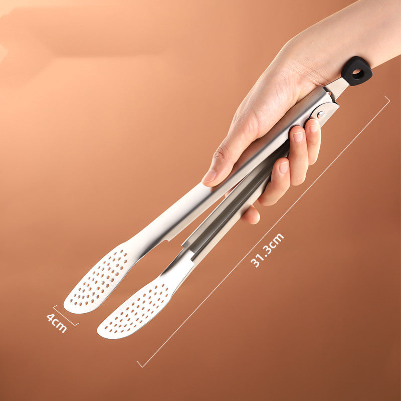 304 Stainless Steel Food Tongs Steak Barbecue Barbecue Bread Cake Food Tongs Silicone Tongs - Mubimart -  