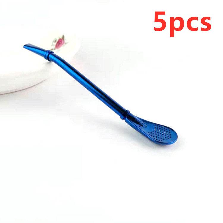 304 Stainless Steel Residue Filter Straws Spoon - Mubimart