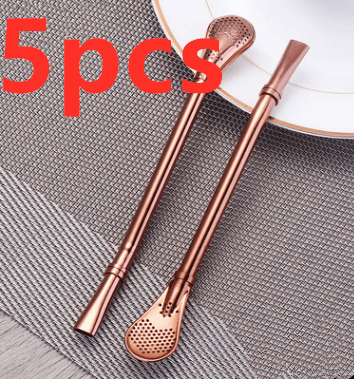 304 Stainless Steel Residue Filter Straws Spoon - Mubimart
