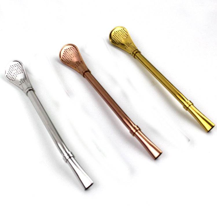 304 Stainless Steel Residue Filter Straws Spoon - Mubimart
