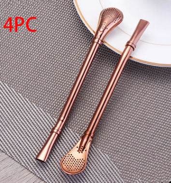 304 Stainless Steel Residue Filter Straws Spoon - Mubimart