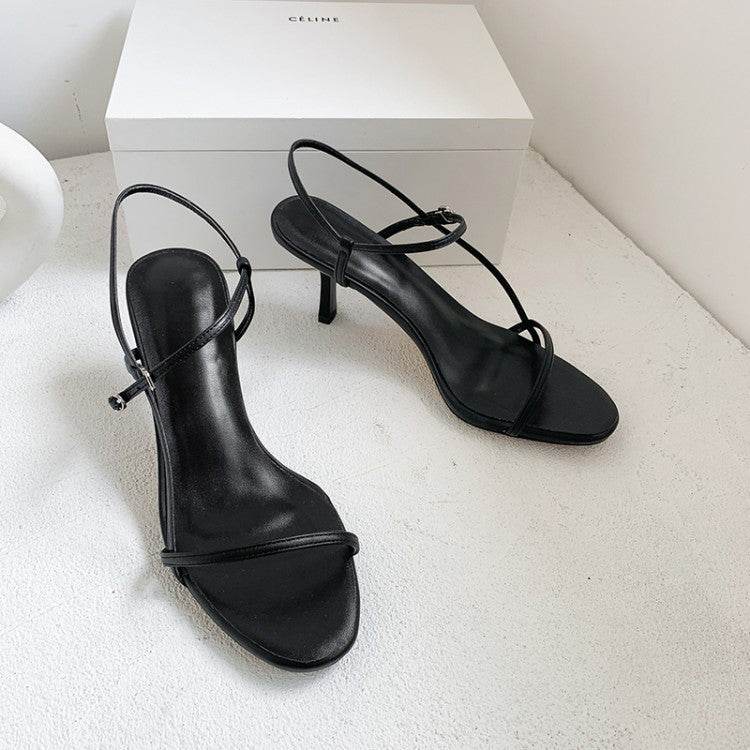 New round peep-toe sandals for women - Mubimart