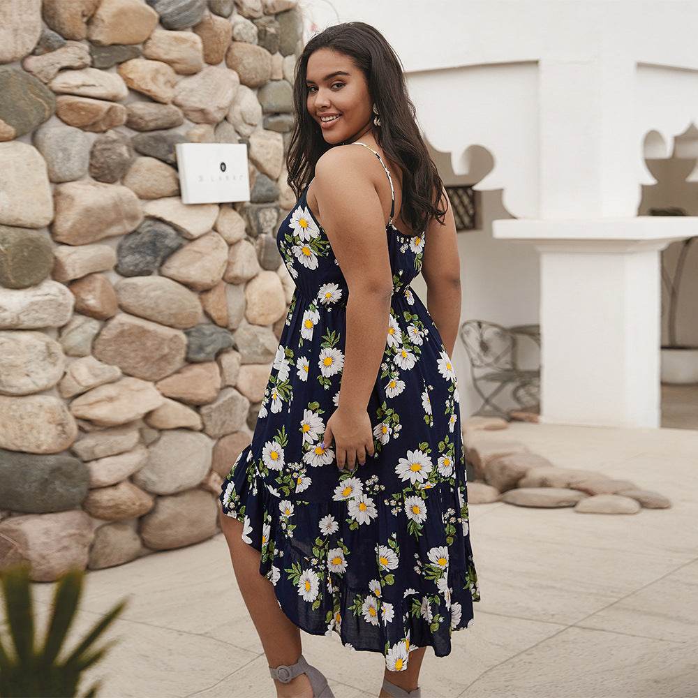 Oversized printed camisole dress - Mubimart