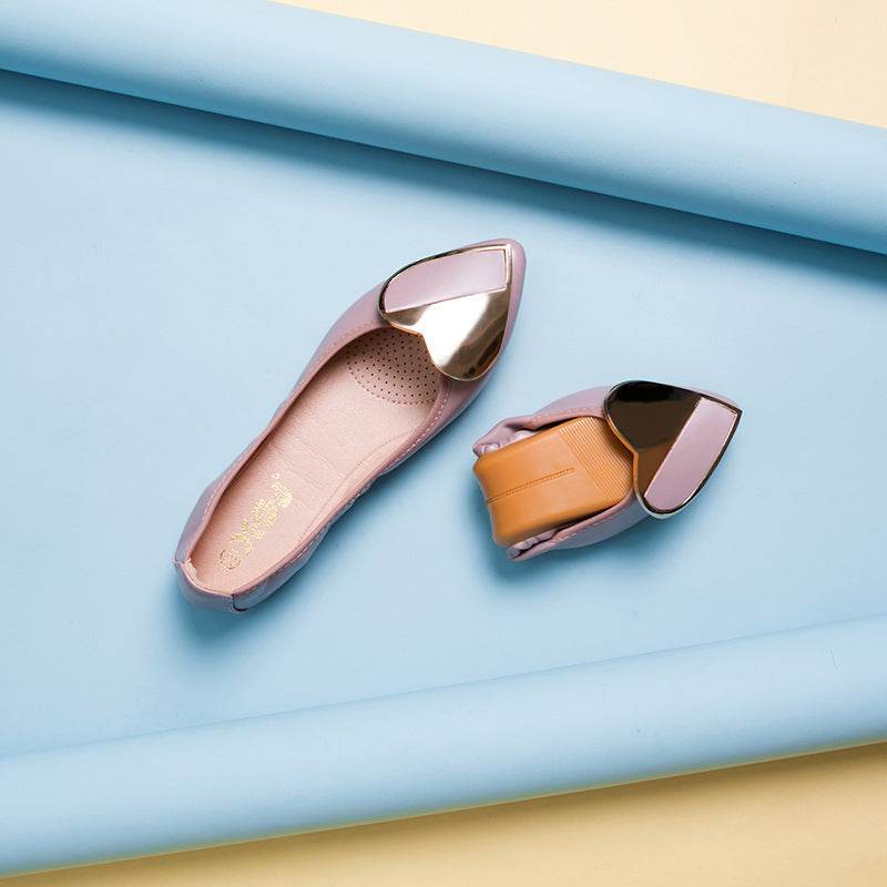 Women's flat shoes pointed toe soft egg roll shoes - Mubimart