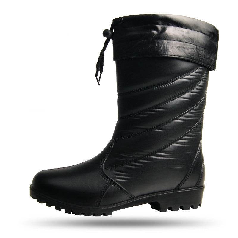Boots Waterproof Shoes Rubber Shoes Women Warm Rain Boots - Mubimart
