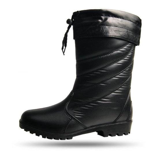 Boots Waterproof Shoes Rubber Shoes Women Warm Rain Boots - Mubimart