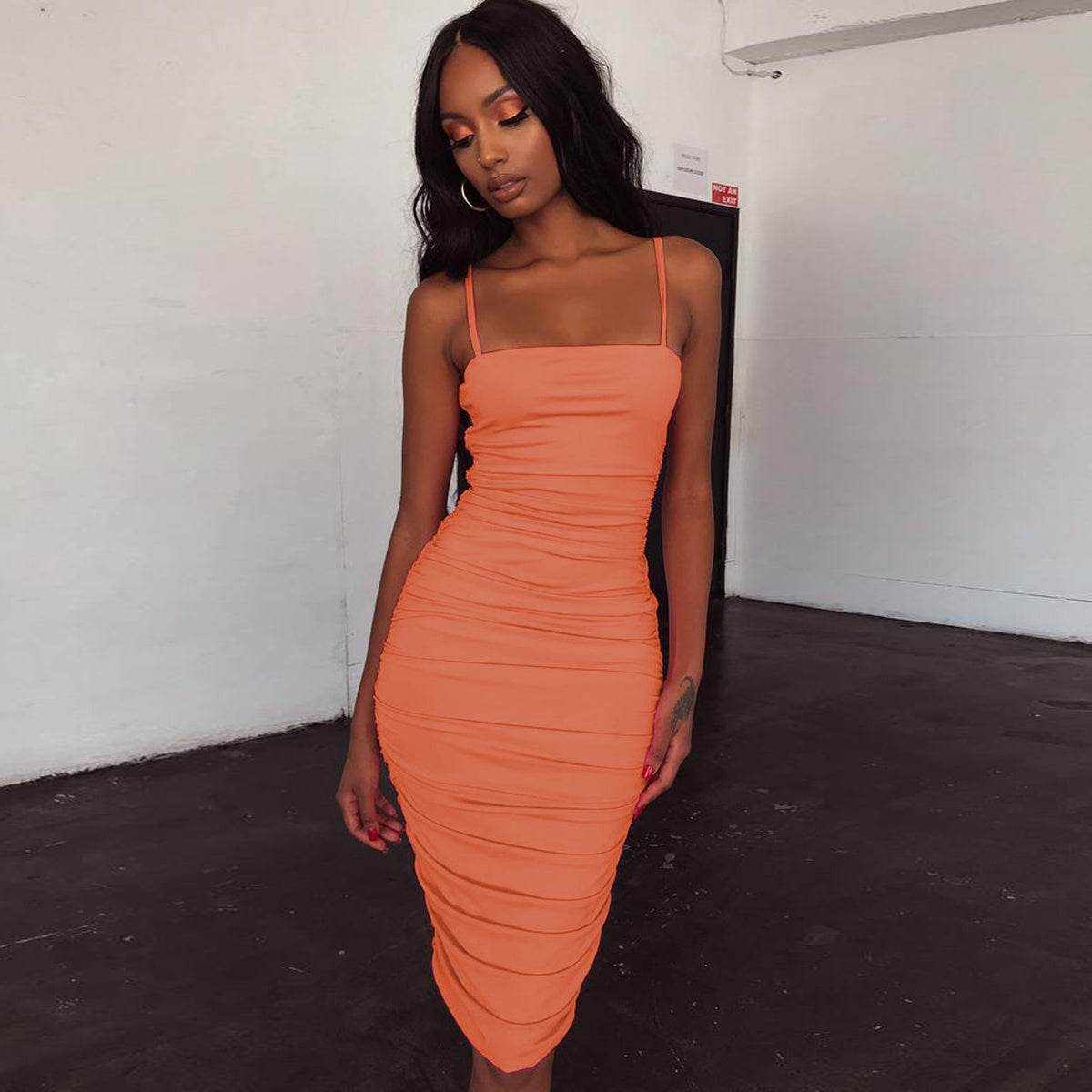 Summer sexy tight camisole dress - Mubimart